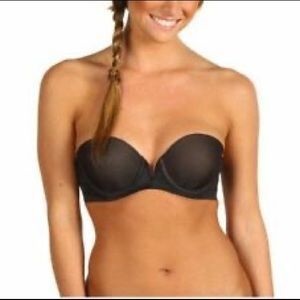 Donna Karan Intimates “Shimmer Chiffon” black strapless bra (32D)